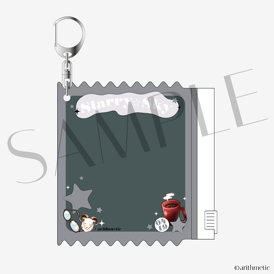 お菓子パッケージ風キーホルダー